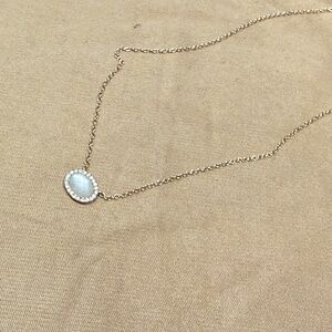 Meira T Rose Gold Necklace with Rose Quartz center stone with Diamond Halo